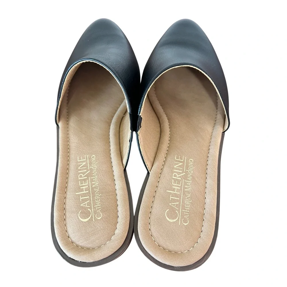 Catherine Catherine Malandrino ASOS Black Pointed Toe Mules Flats Womens 7.5